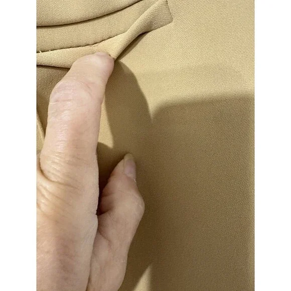 Diane von Furstenberg Women High Rise Pleated Straight Slacks Camel S4 Heavy Wtg - Picture 8 of 16